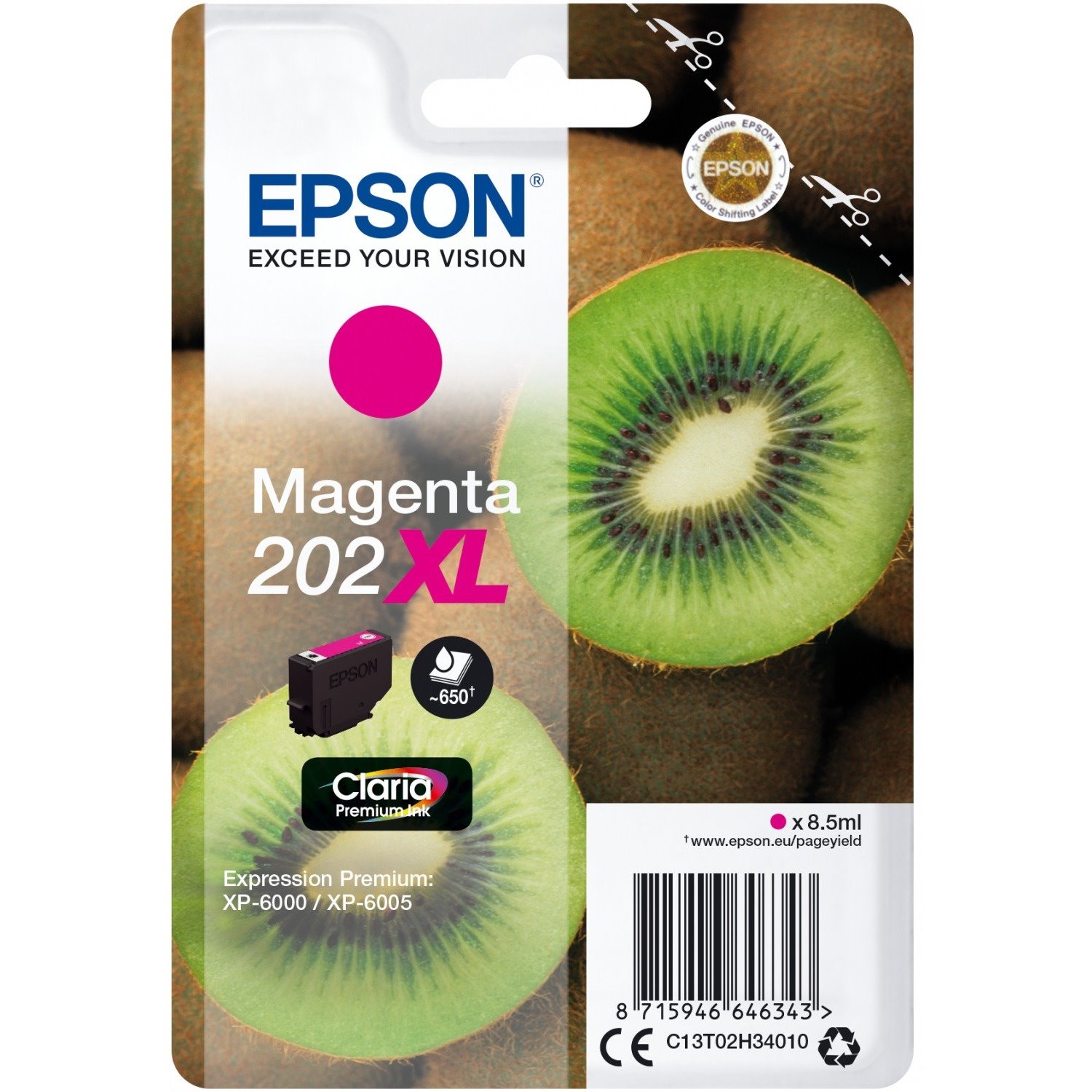 Epson Claria Premium 202XL Original High Yield Inkjet Ink Cartridge - Single Pack - Magenta - 1 Pack