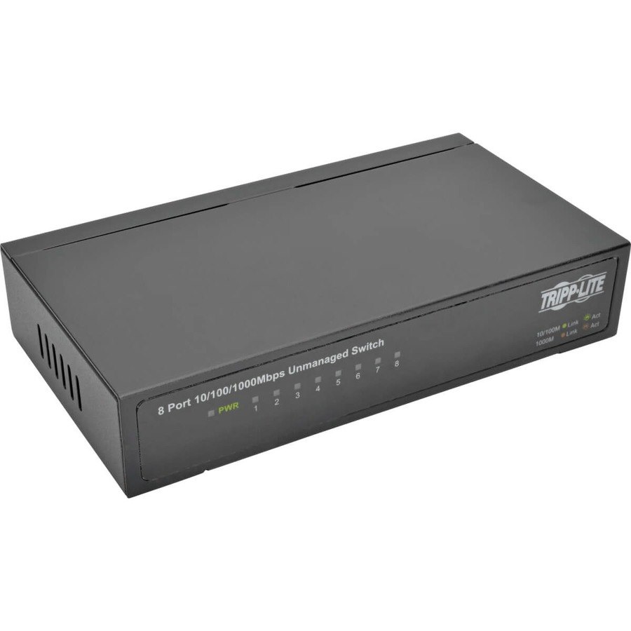 Tripp Lite by Eaton 8-Port 10/100/1000 Mbps Desktop Gigabit Ethernet Unmanaged Switch, Metal Housing