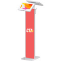 CTA Digital Premium Dual Enclosure Locking Floor Stand Kiosk with Graphic Card Slot and Automatic Soap Dispenser (White)