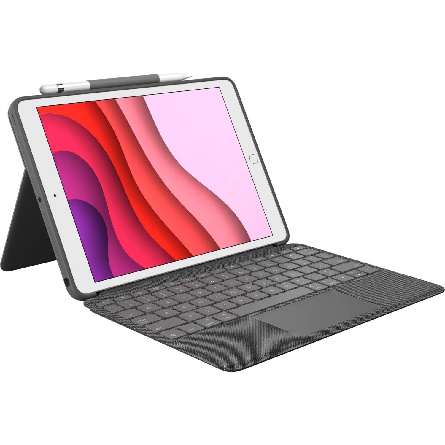 Logitech Combo Touch Keyboard/Cover Case for 25.9 cm (10.2") Apple, Logitech iPad (7th Generation) Tablet, Apple Pencil, Stylus - Graphite