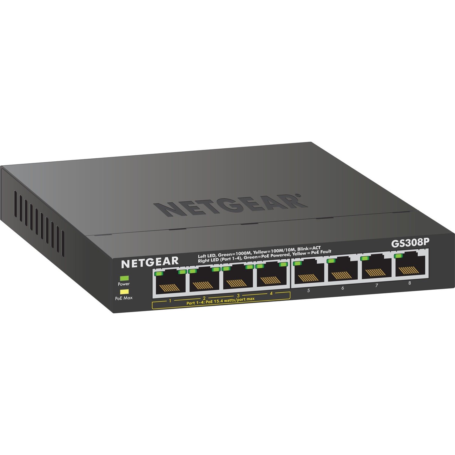 Netgear 300 GS308P 8 Ports Ethernet Switch - Gigabit Ethernet - 10/100/1000Base-TX