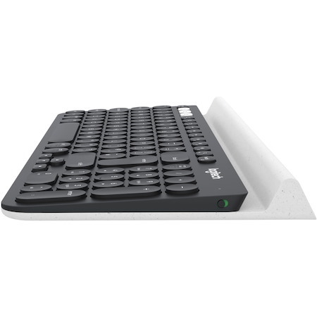 Logitech K780 Keyboard - Wireless Connectivity - USB Interface - QWERTY Layout - White, Dark Grey