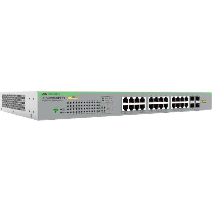 Allied Telesis GS950 V2 GS950/28PS V2 24 Ports Manageable Ethernet Switch - Gigabit Ethernet - 10/100/1000Base-T, 100/1000Base-X