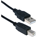 QVS USB 2.0 High-Speed 480Mbps Type A Male to B Male Black Cable