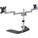 StarTech.com Dual Monitor Stand, Ergonomic Desktop Monitor Stand for up to 32"(17.6lb/8kg) VESA Displays, Free-Standing Adjustable, Silver