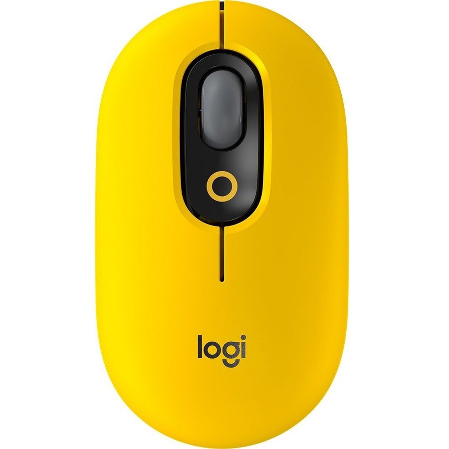 Logitech POP Mouse Mouse - Bluetooth - USB - Optical - 2 Programmable Button(s) - Blast, Yellow