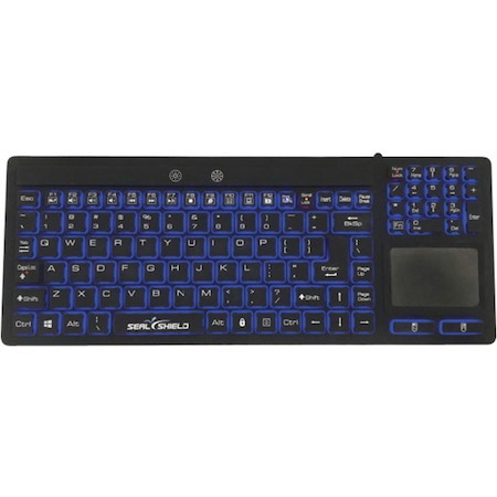 Seal Shield Seal Glow S108PG Keyboard - Cable Connectivity - USB Interface - TouchPad - English (US) - Black