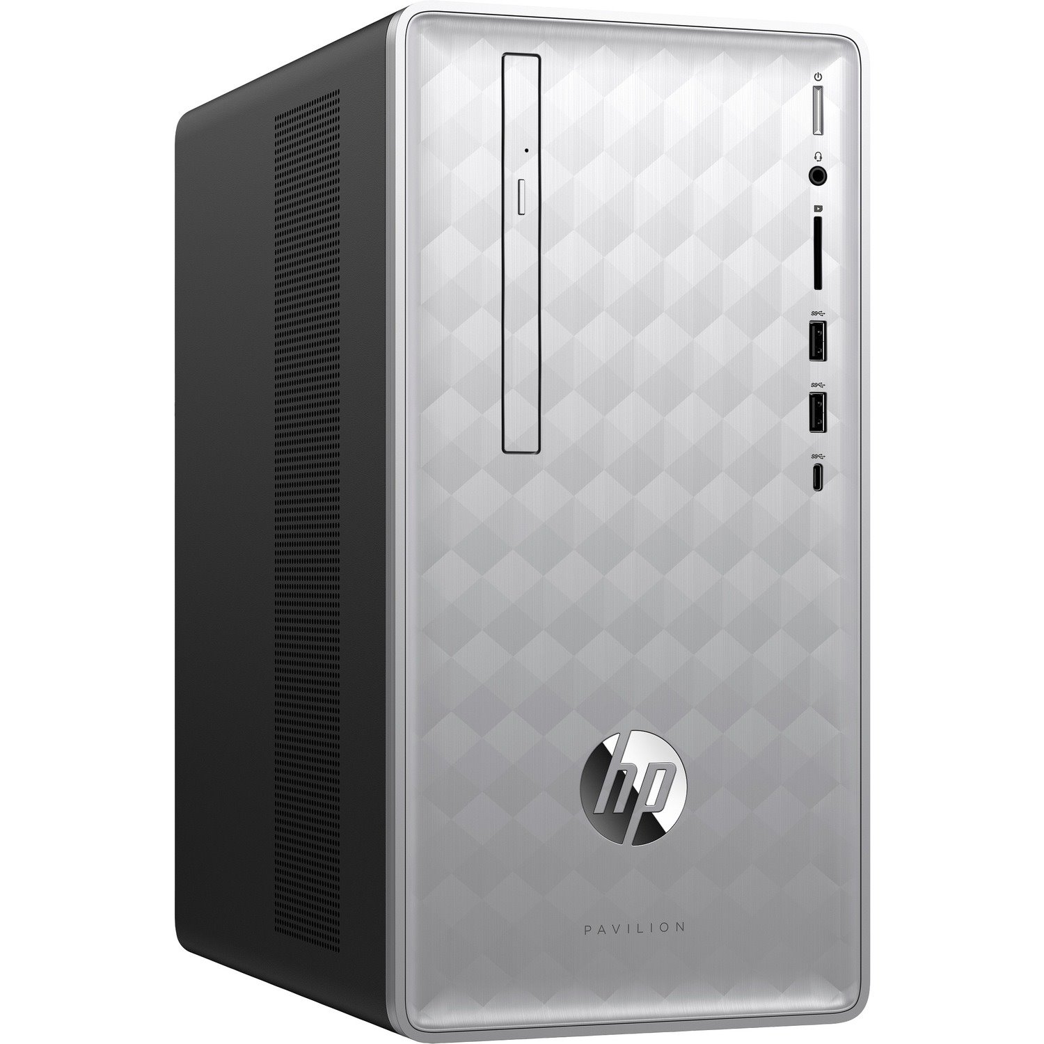 HP Pavilion 590-P0000 590-p0038na Desktop Computer - AMD Ryzen 5 2400G - 8 GB - 2 TB HDD - Mini-tower - Natural Silver