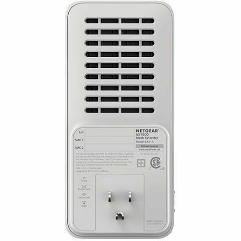 Netgear EAX14 Dual Band IEEE 802.11 a/b/g/n/ac/ax/k/i 1.80 Gbit/s Wireless Range Extender - Indoor