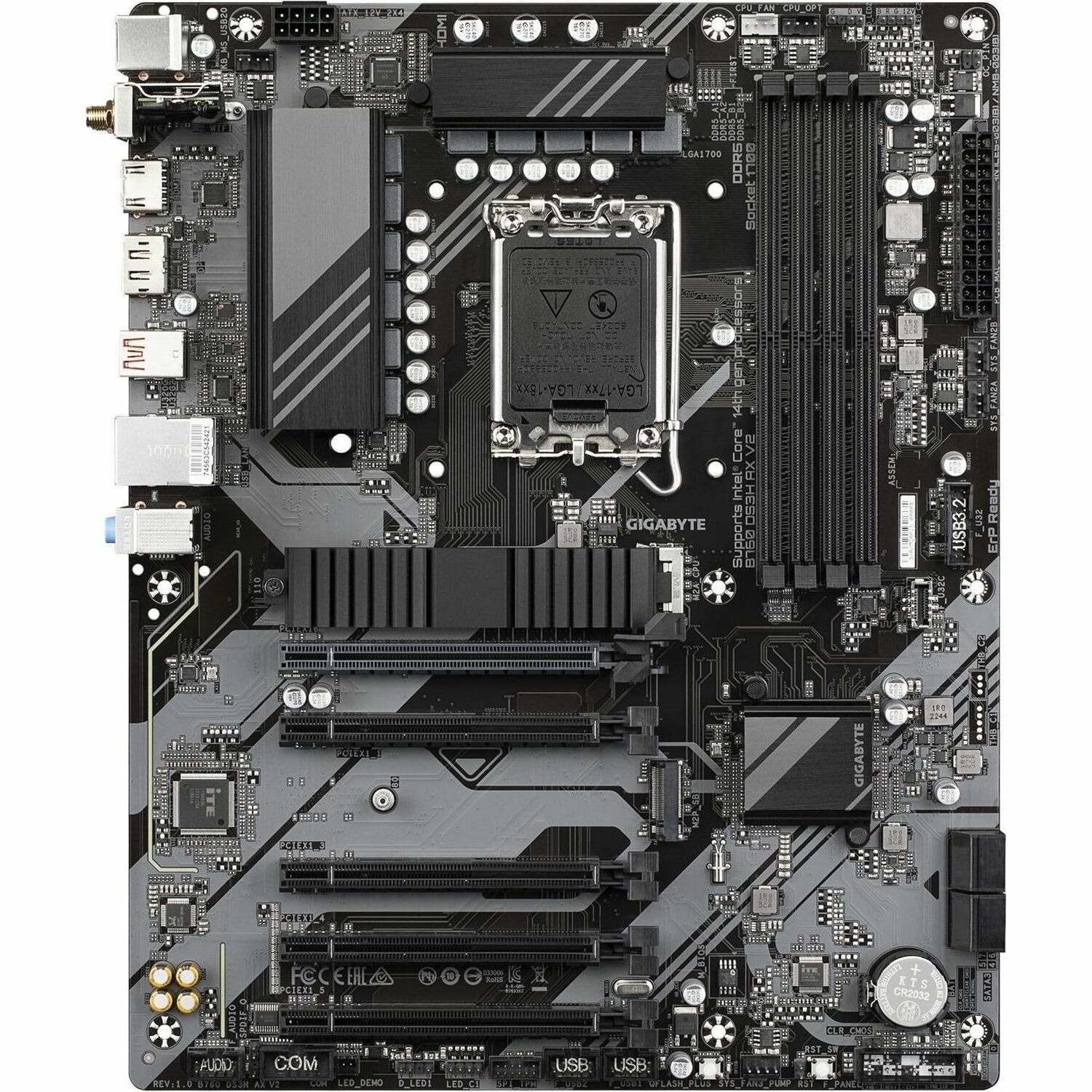 Gigabyte Ultra Durable B760 DS3H AX V2 Gaming Desktop Motherboard - Intel B760 Chipset - Socket LGA-1700 - ATX