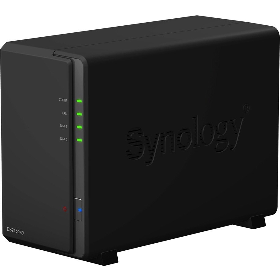 Synology DiskStation DS218play 2 x Total Bays SAN/NAS Storage System - Realtek Quad-core (4 Core) 1.40 GHz - 1 GB RAM - DDR4 SDRAM Desktop
