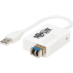 Tripp Lite by Eaton USB 2.0 Ethernet NIC Adapter - 10/100 Mbps, 100Base-FX, LC, Multimode Fiber, White
