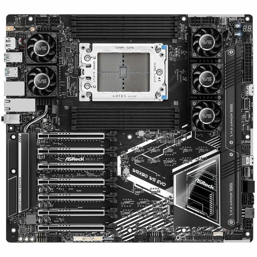 ASRock WRX90 WS EVO Gaming Desktop Motherboard - AMD WRX90 Chipset - Socket sTR5 - SSI EEB