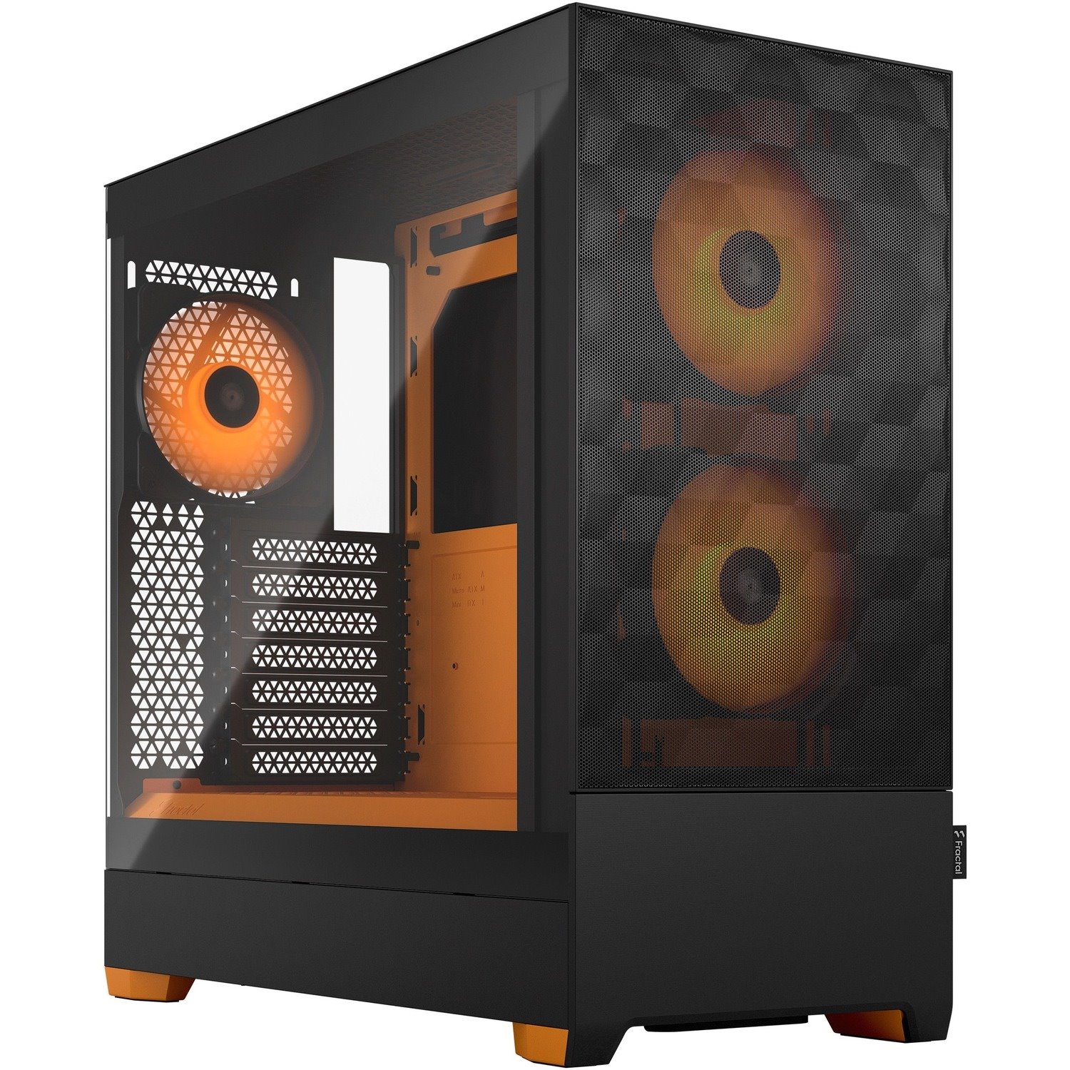 Fractal Design Pop Air RGB Computer Case - Mini ITX, Mini ATX, ATX Motherboard Supported - Tower - Steel, Tempered Glass - Orange