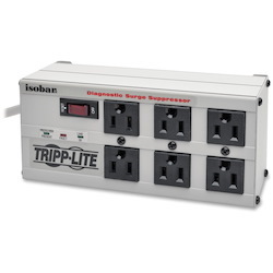 Tripp Lite by Eaton Isobar 6-Outlet Surge Protector, 6 ft. Cord with Right-Angle Plug, 3300 Joules, Diagnostic LEDs, Metal Housing