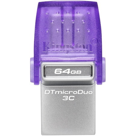 Kingston DataTraveler microDuo 3C DTDUO3CG3 64 GB USB 3.2 (Gen 1) Type C Flash Drive - Purple