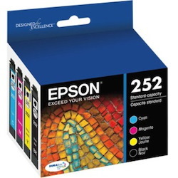 Epson DURABrite Ultra T252 Original Standard Yield Inkjet Ink Cartridge - Multi-pack - Cyan, Black, Magenta, Yellow - 4 / Pack