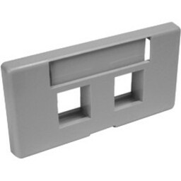 Leviton QuickPort Modular Furniture Faceplate, 2-Port, Grey