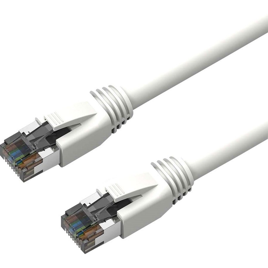 Axiom 1FT CAT8 2000mhz S/FTP Shielded Patch Cable Snagless Boot (White)