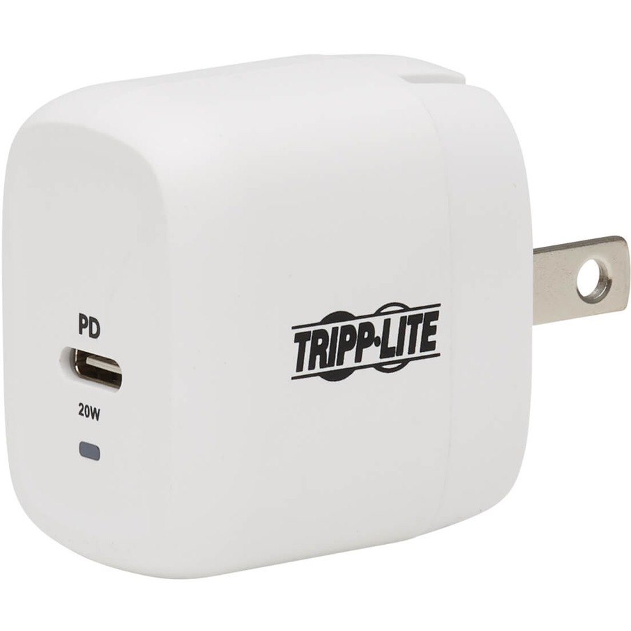Tripp Lite by Eaton Compact 1-Port USB-C Wall Charger - GaN Technology, 20W PD3.0 Charging, White