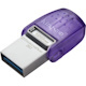 Kingston DataTraveler microDuo 3C DTDUO3CG3 128 GB USB 3.2 (Gen 1) Type C Flash Drive - Purple
