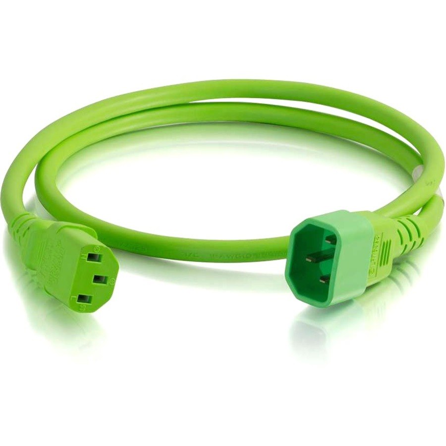 C2G 5ft 18AWG Power Cord (IEC320C14 to IEC320C13) - Green