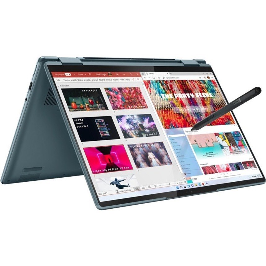 Lenovo Yoga 7 14IAL7 82QE000KUS 14" Touchscreen Convertible 2 in 1 Notebook - 2.2K - Intel Core i7 12th Gen i7-1255U - 16 GB - 512 GB SSD - English (US) Keyboard - Stone Blue