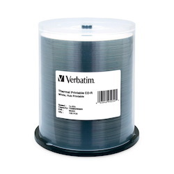 Verbatim CD-R 700MB 52X White Thermal Printable, Hub Printable - 100pk Spindle