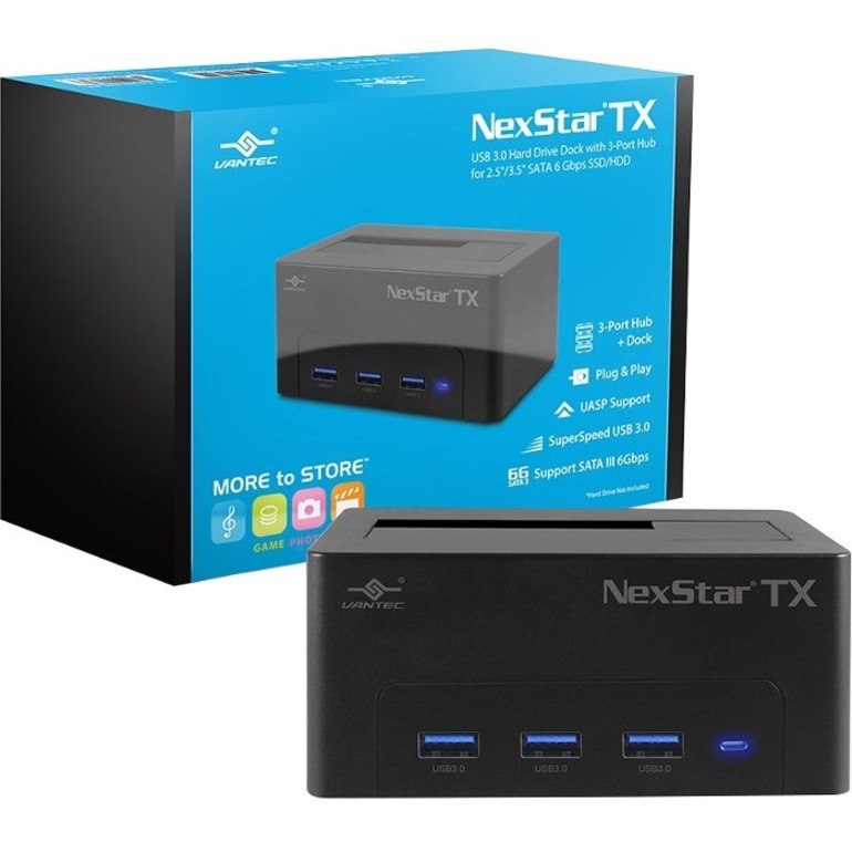 Vantec NexStar TX NST-D328S3H-BK Drive Dock SATA/600 - USB 3.0 Type A Host Interface - UASP Support External