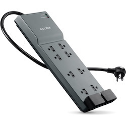 Belkin 8 Outlet Home/Office Surge Protector with telephone protection - 6 foot Cable - Black - 3550 Joules