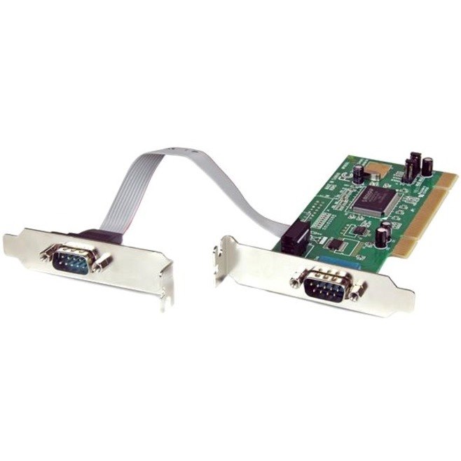 StarTech.com 2 Port PCI Low Profile RS232 Serial Adapter Card with 16550 UART - Low Profile 2 Port 16550 Serial PCI Card - Serial adapter - PCI - serial - 2 ports