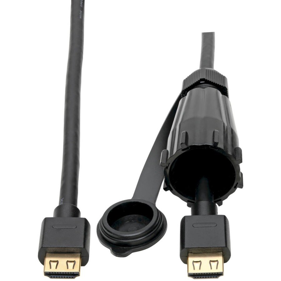 Eaton Tripp Lite Series High-Speed HDMI Cable (M/M) - 4K 60 Hz, HDR, Industrial, IP68, Hooded Connector, Black, 6 ft.