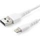 StarTech.com 3 foot/1m Durable White USB-A to Lightning Cable, Rugged Heavy Duty Charging/Sync Cable for Apple iPhone/iPad MFi Certified