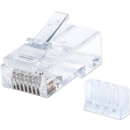 Intellinet Network Solutions RJ45 Modular Plugs, Cat6, UTP, 3-prong, for solid wire, 15 u gold plated contacts, 90 pack