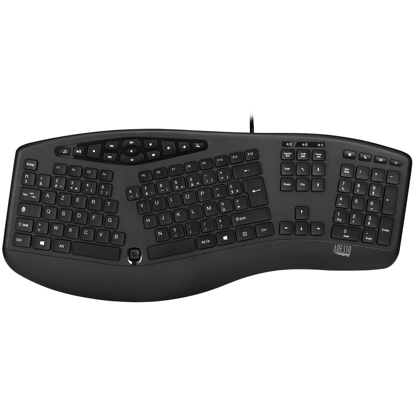 Adesso TruForm Media 160 USB Ergonomic Desktop Keyboard