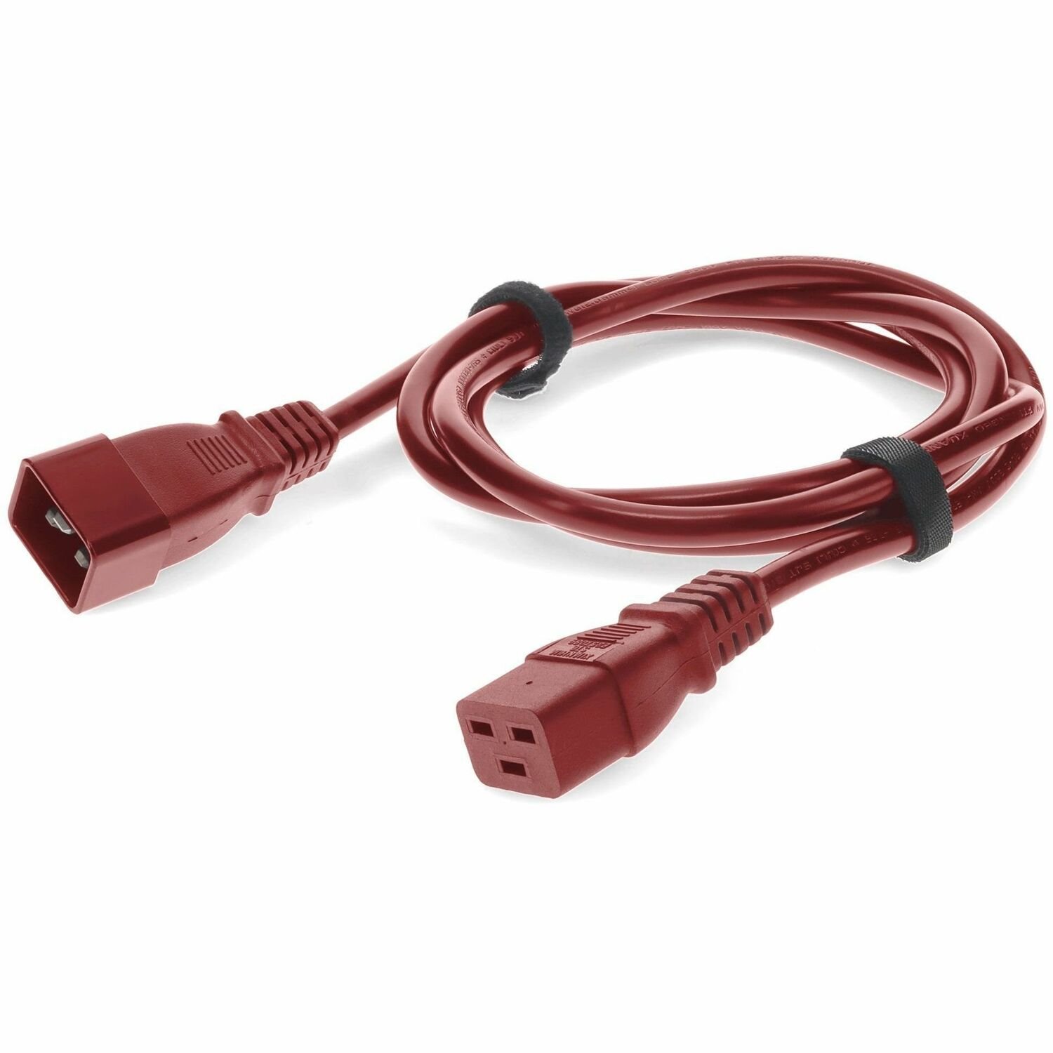 Addon 4ft C19 Female to C20 Male 16AWG 100-250V at 10A Red Power Cable