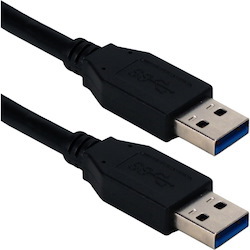 QVS 3ft USB 3.0/3.1 Type A Male to Male 5Gbps Black Cable