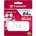 Transcend JetFlash 710S 64 GB USB 3.0 Flash Drive - Silver