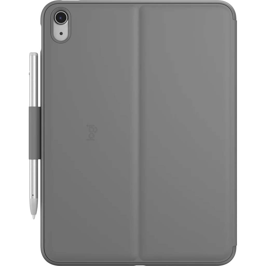 Logitech Slim Folio Carrying Case for 10.9" Apple, Logitech iPad (10th Generation) Tablet - Oxford Gray