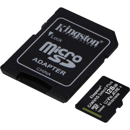 Kingston Canvas Select Plus 128 GB Class 10/UHS-I (U1) V10 microSDXC - 1 Pack