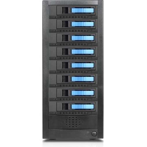 RAIDage JAGE9BT8HDBL-M1 Drive Enclosure 12Gb/s SAS, SATA/600 - Mini-SAS HD Host Interface Tower - Blue, Black