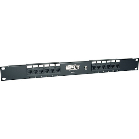 Tripp Lite by Eaton 12-Port 1U Rack-Mount Cat5e 110 Patch Panel, 568B, RJ45 Ethernet, TAA
