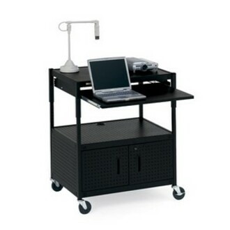 Bretford ECILS3FF-BK Adjustable Multipurpose Cart with Cabinet