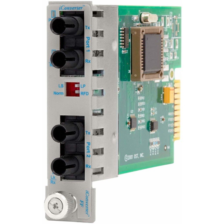 iConverter 100Mbps Ethernet Fiber to Fiber Media Converter ST Multimode 2km to Single-Mode 30km Module