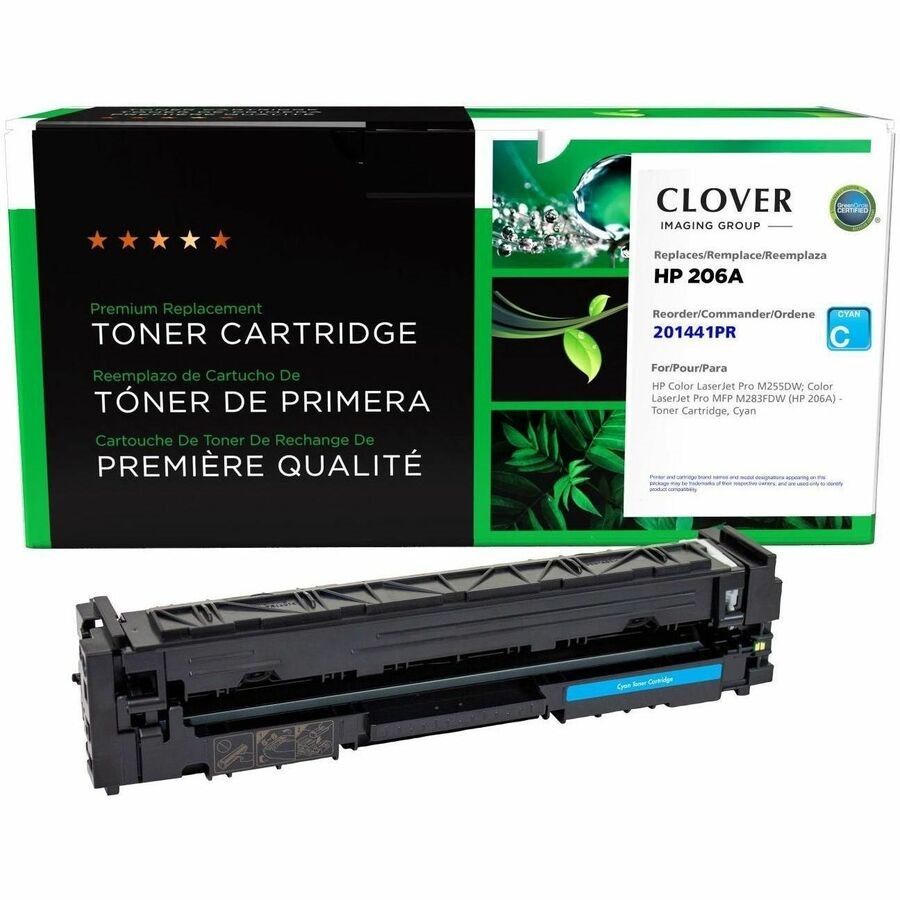 Clover Imaging Remanufactured Cyan Toner Cartridge (Reused OEM Chip) for HP 206A (W2111A)