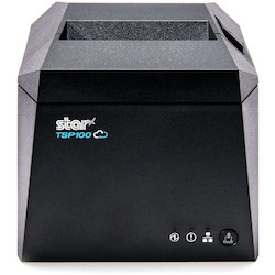 Star Micronics TSP143IVUE Thermal Receipt Printer - TSP100IV, Thermal, Cutter, USB-C, Ethernet (LAN), CloudPRNT, Android Open Accessory (AOA), Gray, Ethernet and USB Cable, Int PS