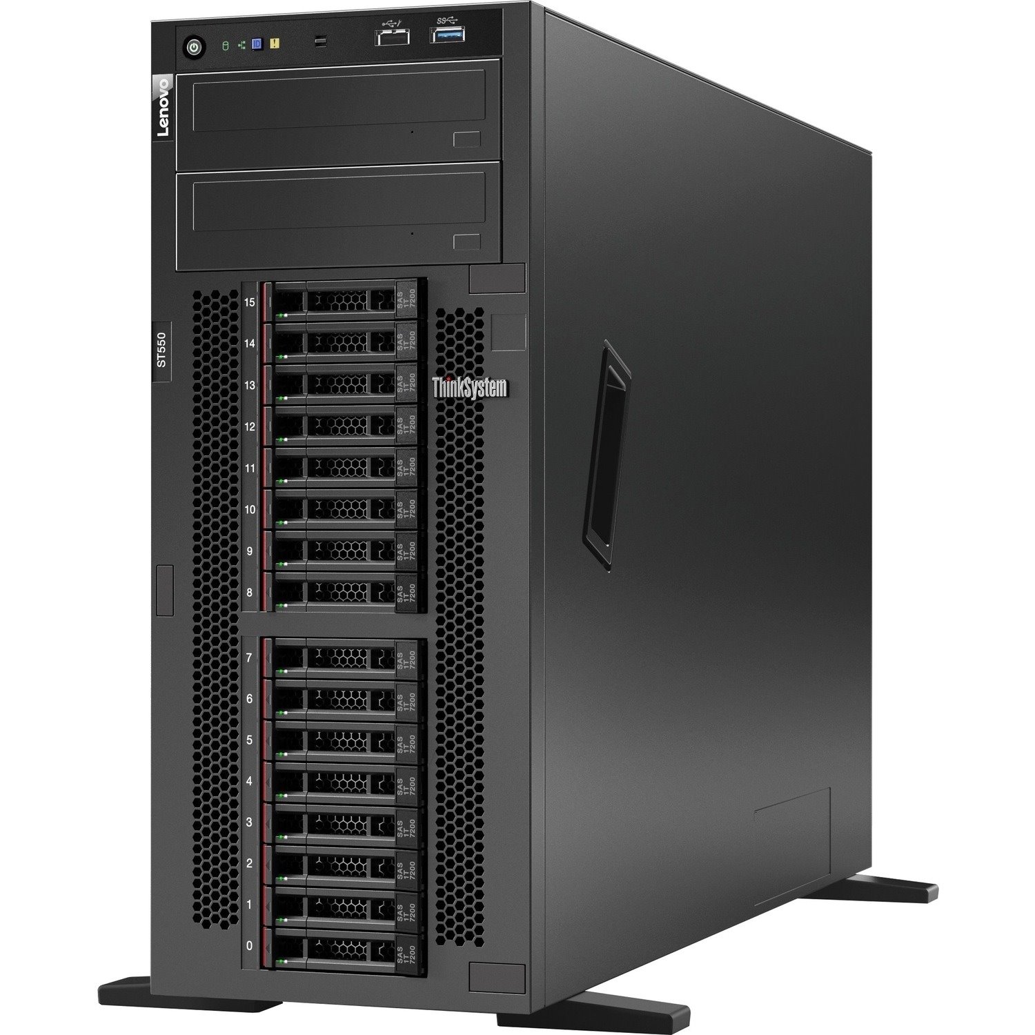 Lenovo ThinkSystem ST550 7X10A0E2EA 4U Tower Server - 1 x Intel Xeon Silver 4210R 2.40 GHz - 16 GB RAM - 12Gb/s SAS, Serial ATA/600 Controller