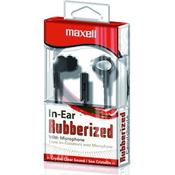 Maxell 190300 - IEMICBLK Stereo In-Ear Earbuds with Microphone & Remote (Black)