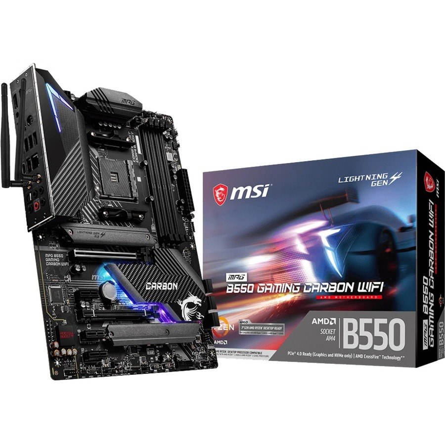 MSI MPG B550 GAMING CARBON WIFI Desktop Motherboard - AMD B550 Chipset - Socket AM4 - ATX