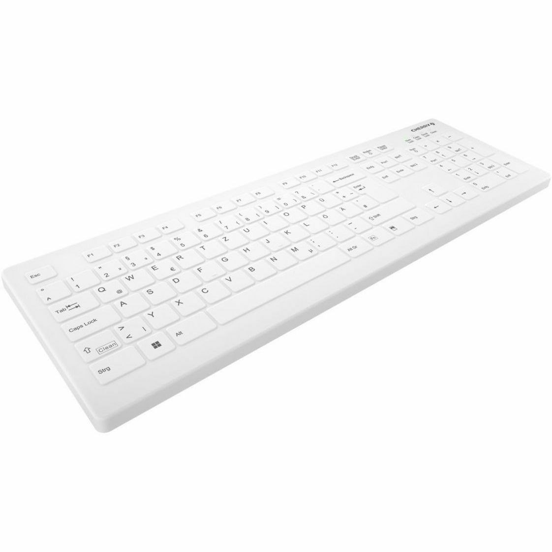 Active Key AK-C8112 Keyboard - Wireless Connectivity - USB Type A Interface - English (UK) - White